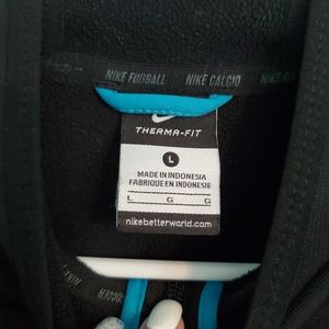 Set of two, Nike, like new youth large, black and Panther blue zip up hoodies